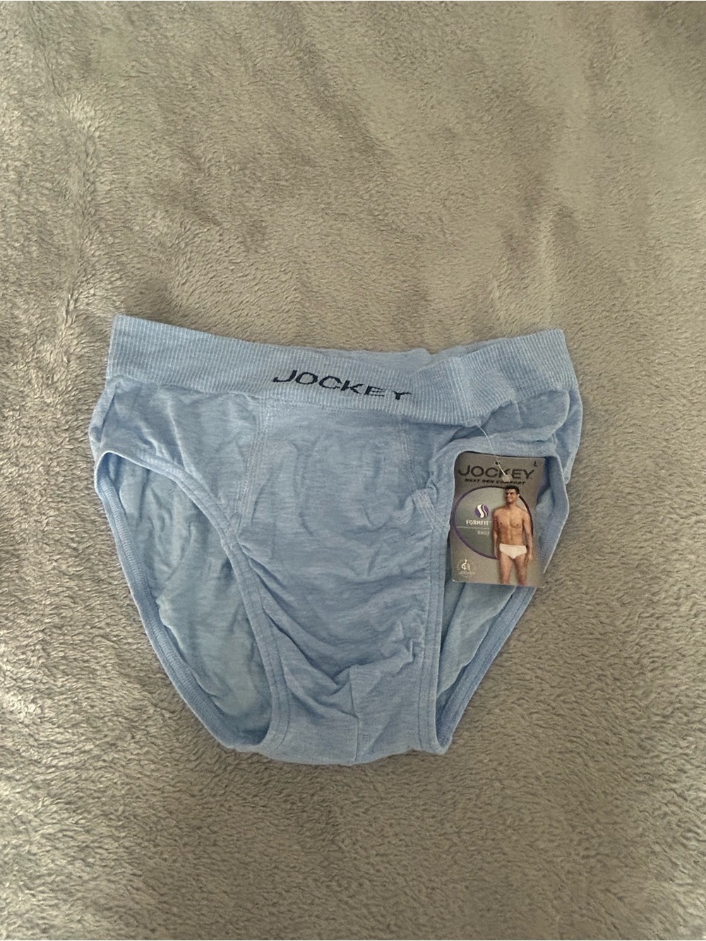 Jockey Light Blue Men's Briefs with Logo Waistband